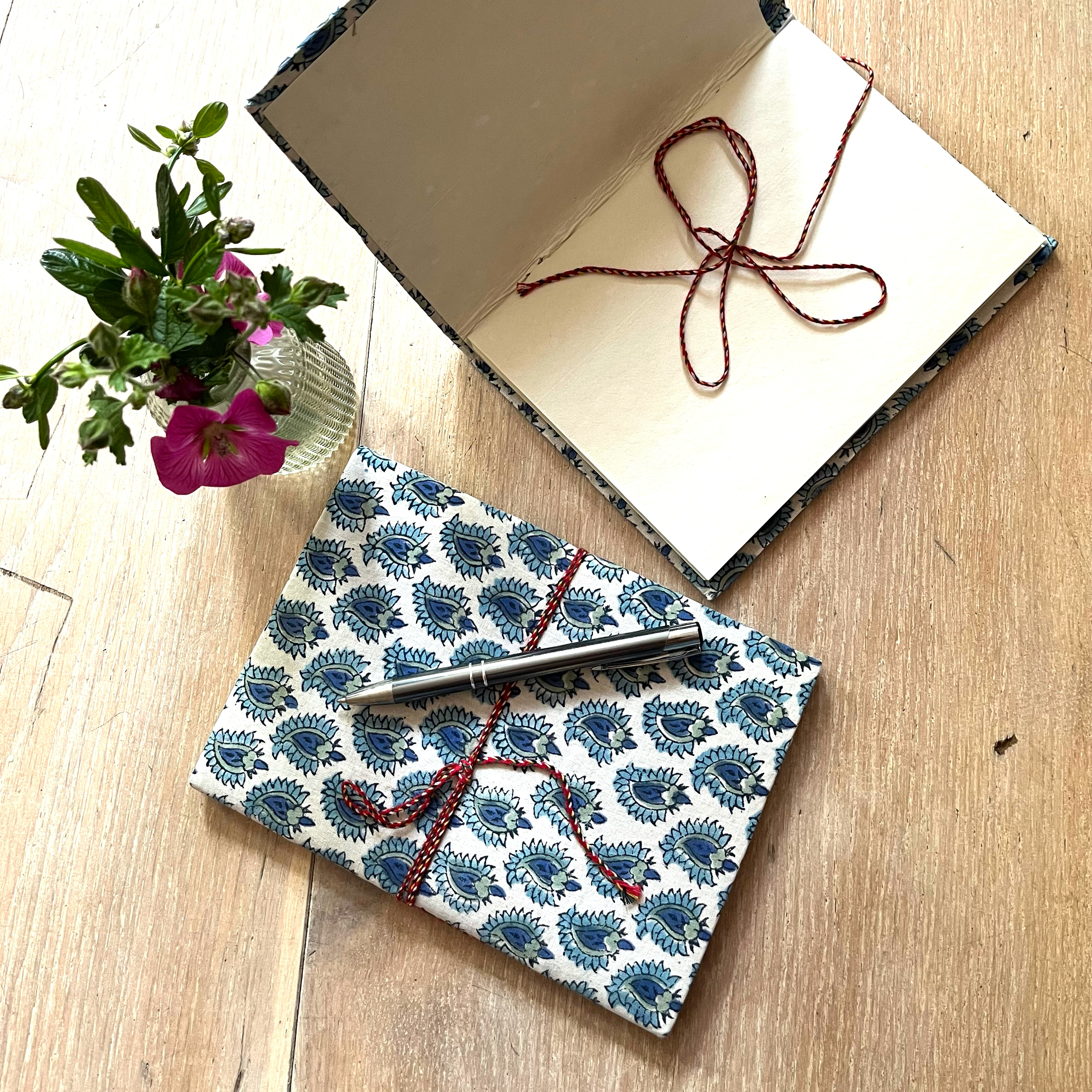 HAND MADE NOTEBOOK - BLUE FLOWER