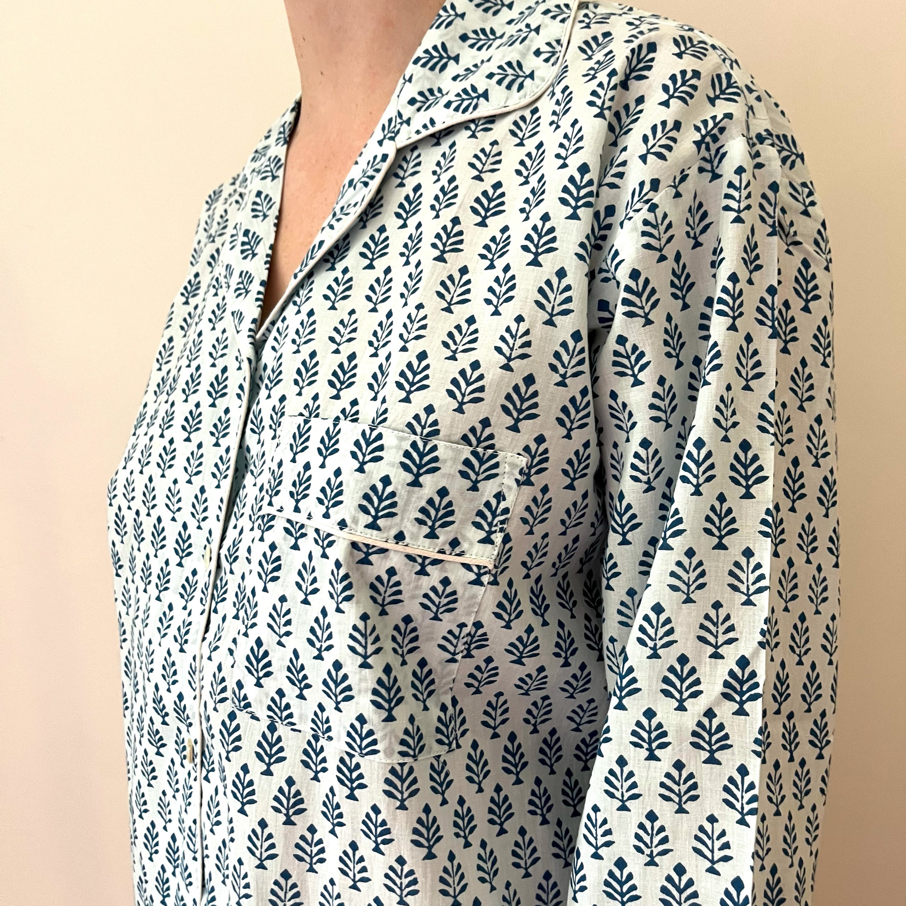 COTTON PYJAMAS - BLUE MOTIF