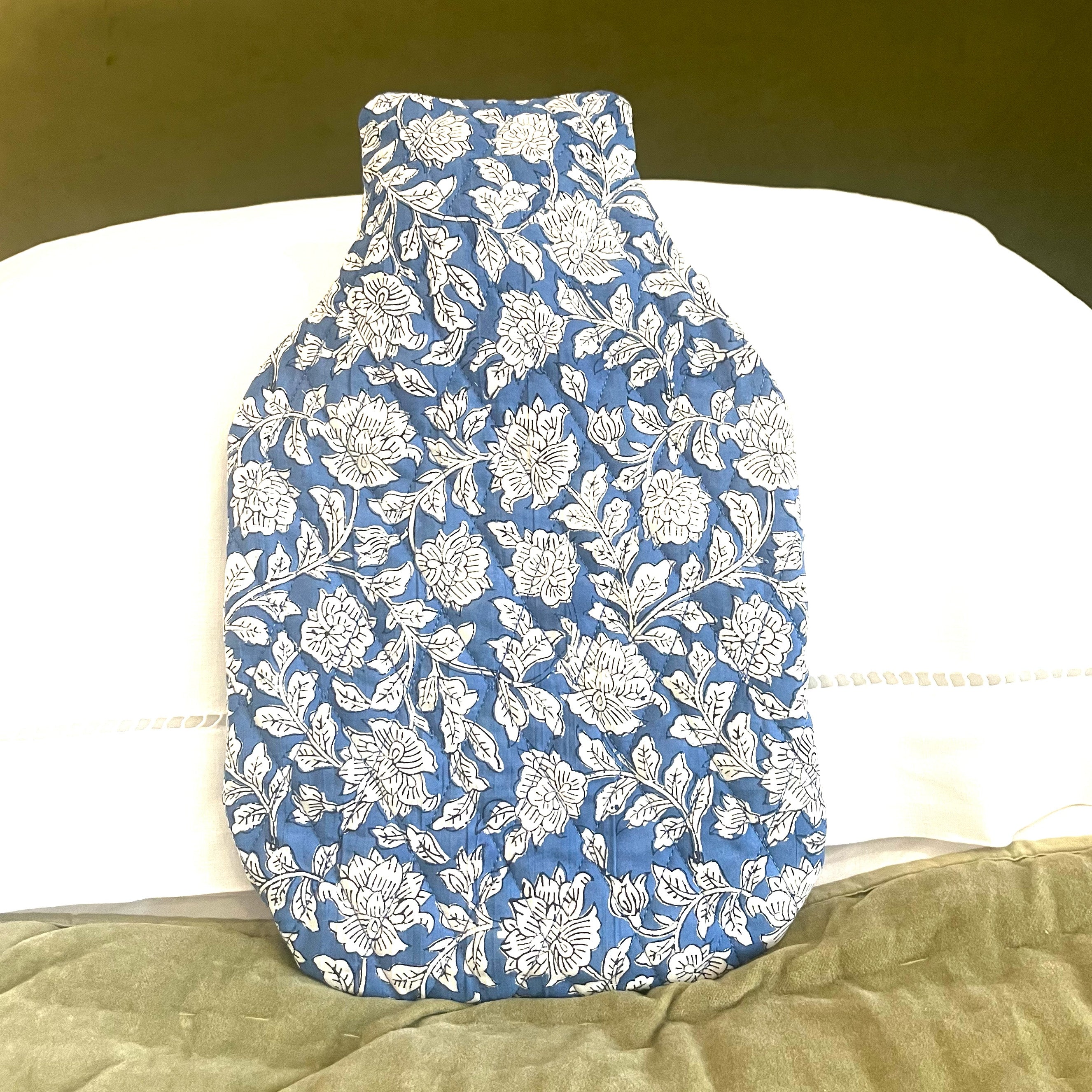 HOT WATER BOTTLE -  BLUE FLORAL