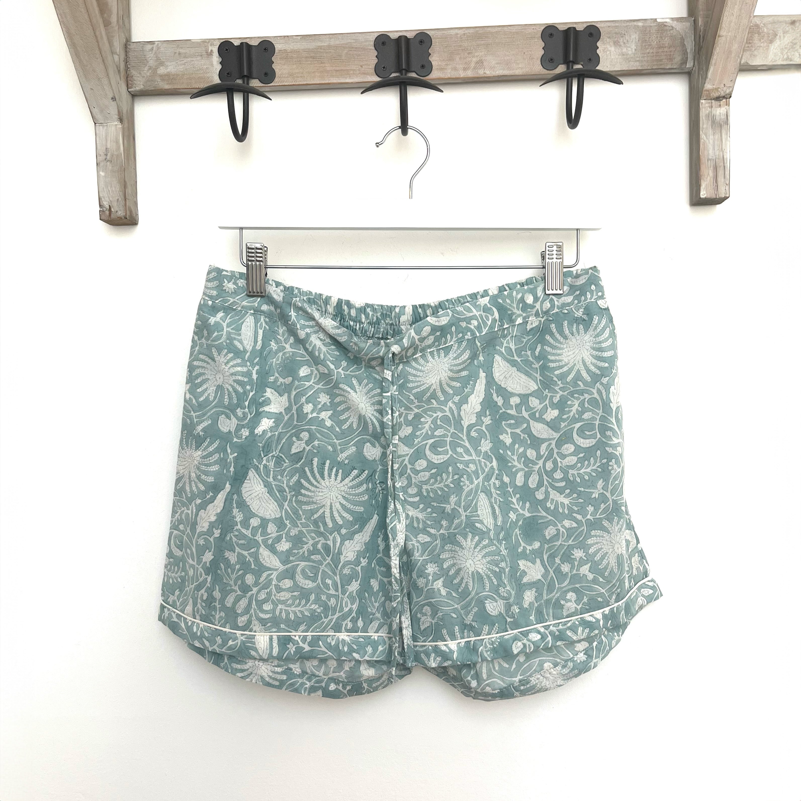 PYJAMA SHORTS - BLUE FLORAL