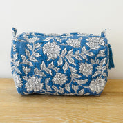WASH BAG + MAKE UP POUCH SET - BLUE FLORAL