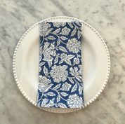 THICKER WEAVE NAPKINS - COBALT BLUE FLORAL