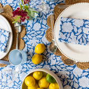 THICKER WEAVE NAPKINS - COBALT BLUE FLORAL
