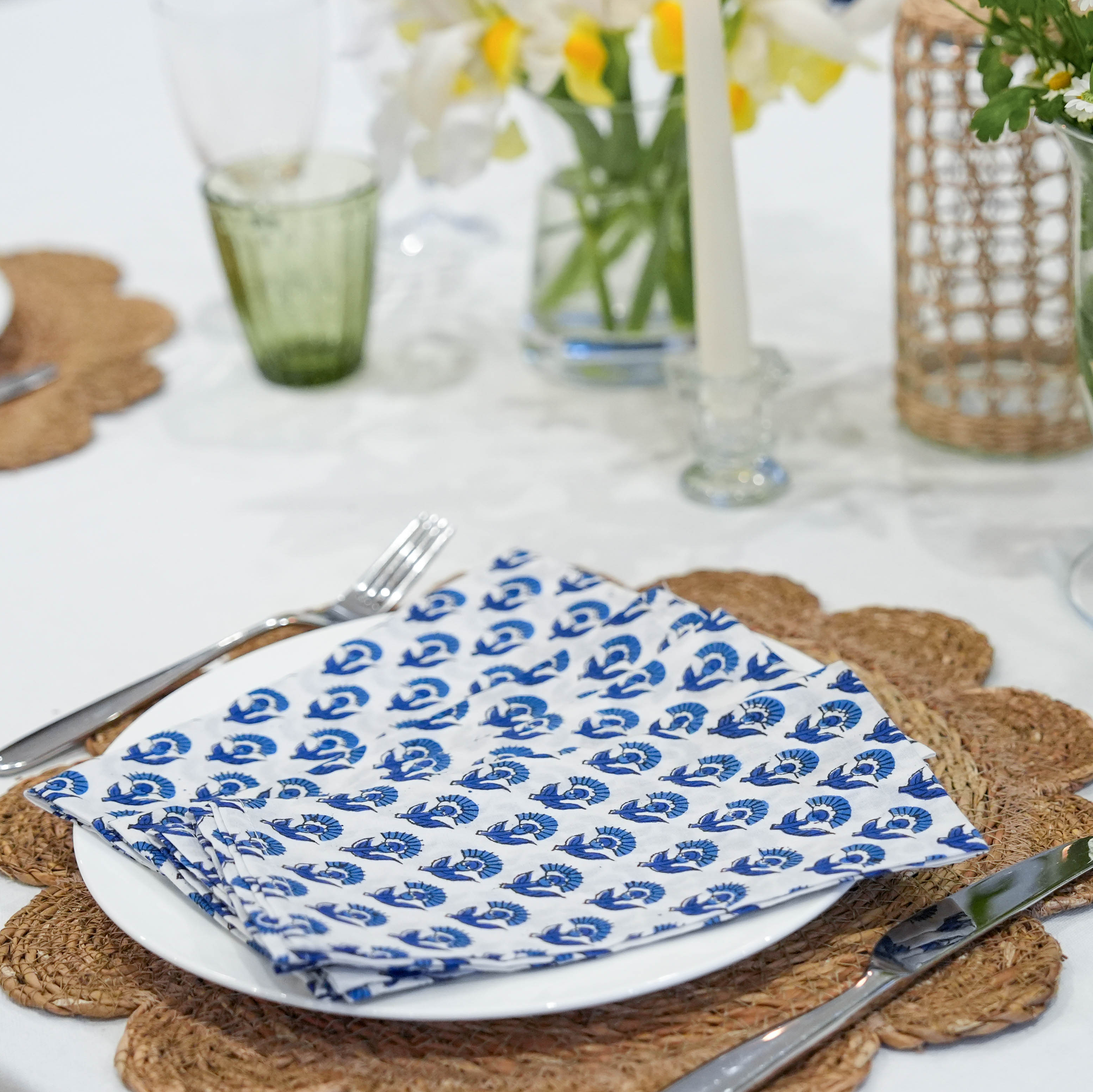 LIGHTWEIGHT NAPKINS - BLUE FLOWER