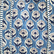 QUILTED COTTON TOTE BAG - BLUE FLOWER
