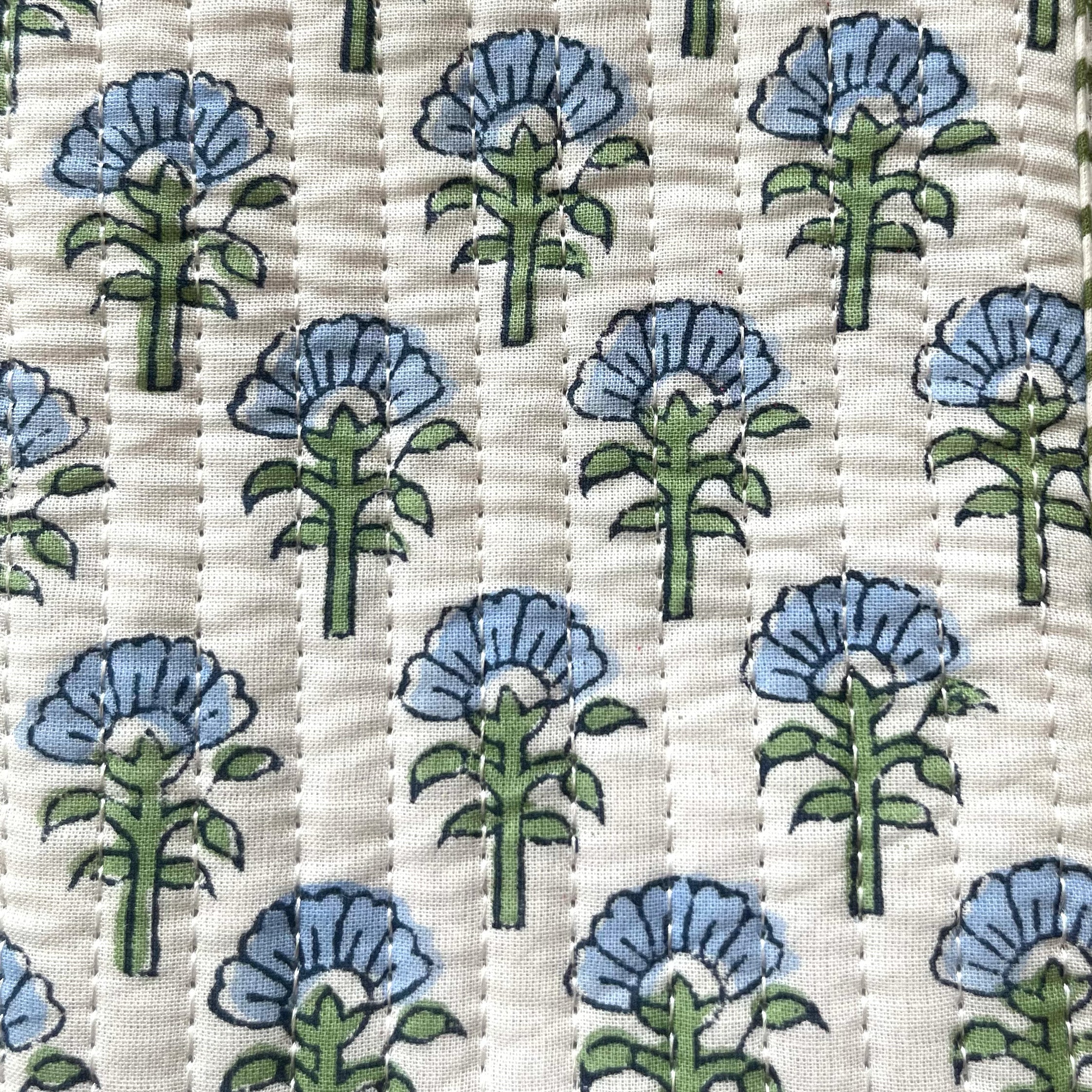 COTTON GLASSES CASE - BLUE DAISY