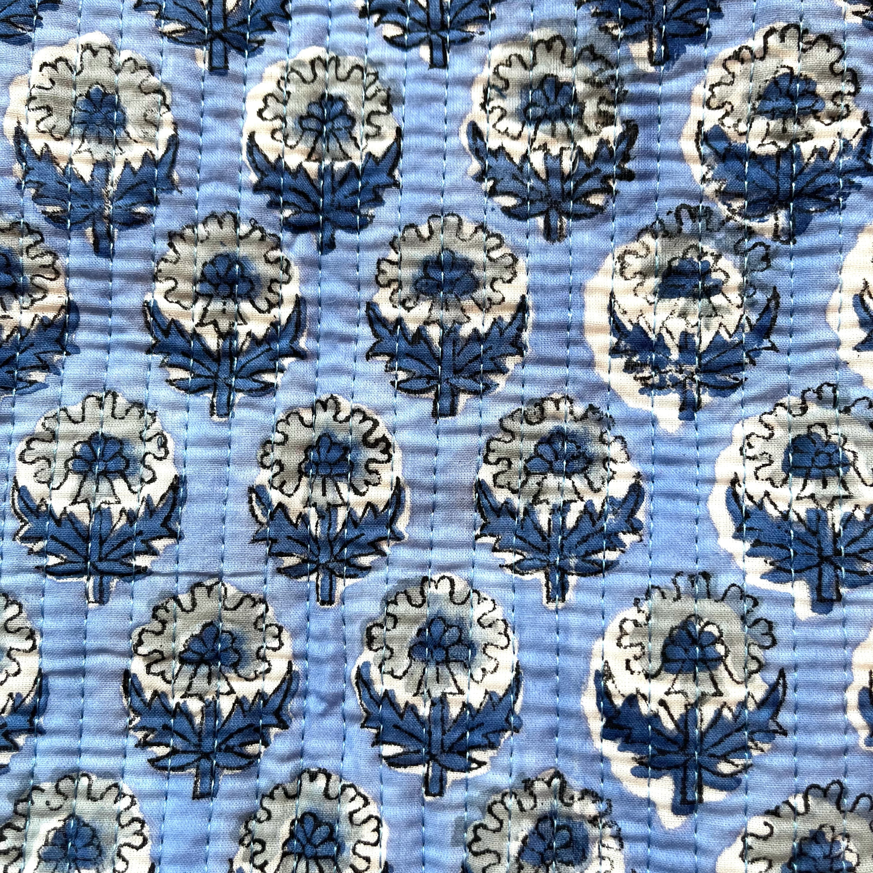 WEEKEND BAG - BLUE AND GREY FLOWER