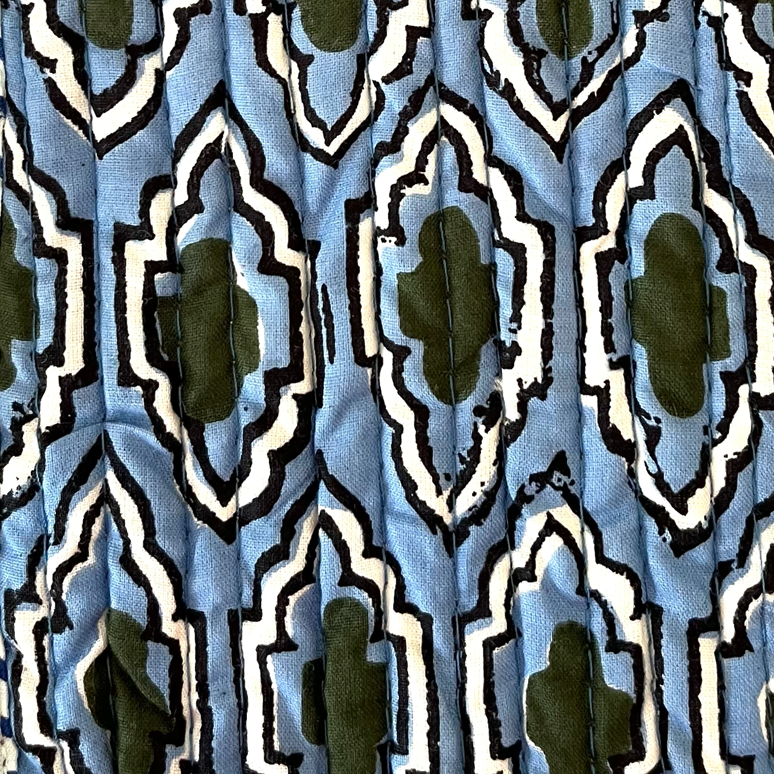 COTTON GLASSES CASE - BLUE IKAT