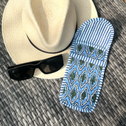 COTTON GLASSES CASE - BLUE IKAT