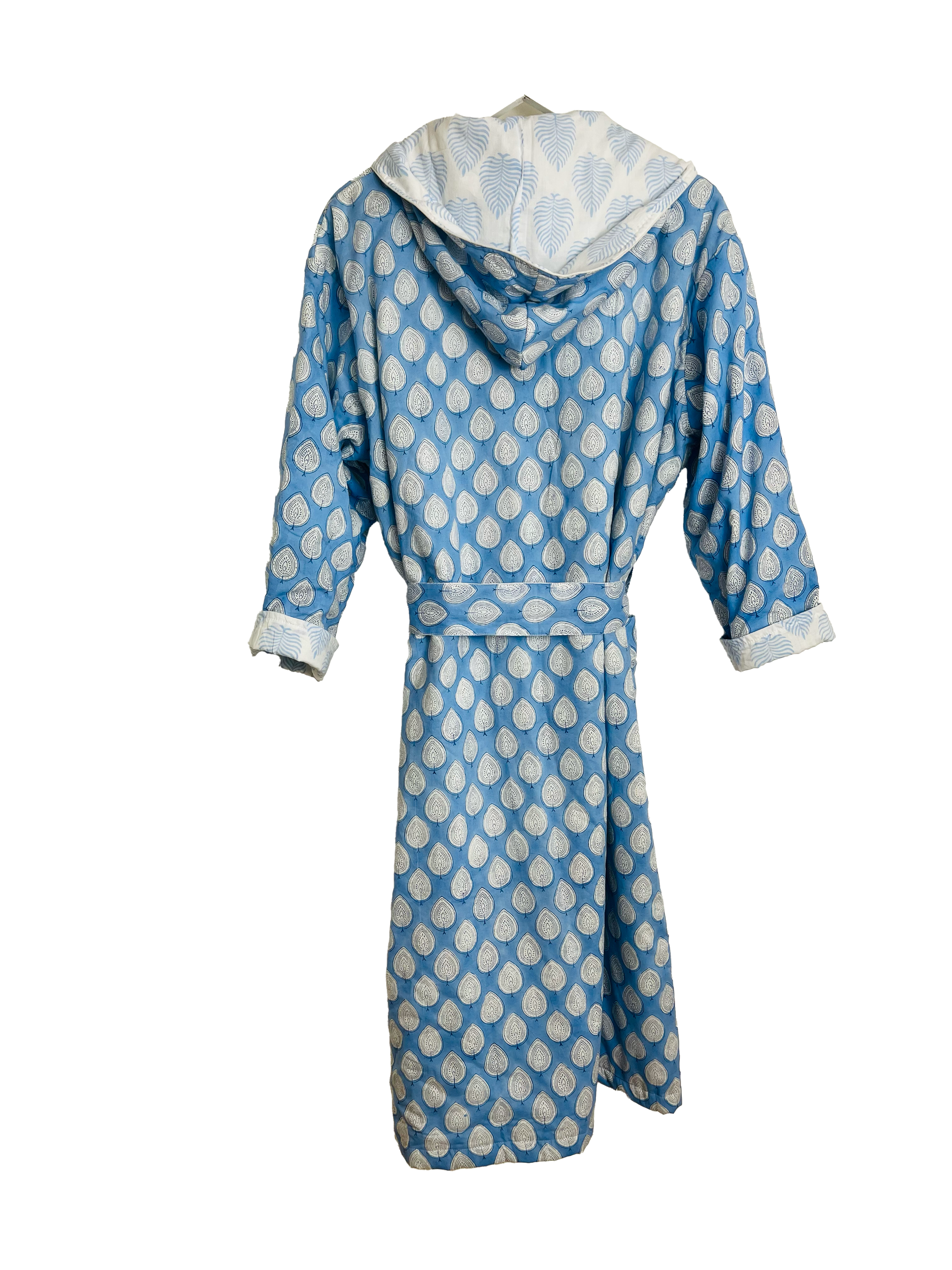 HOODED ROBE - BLUE LEAF