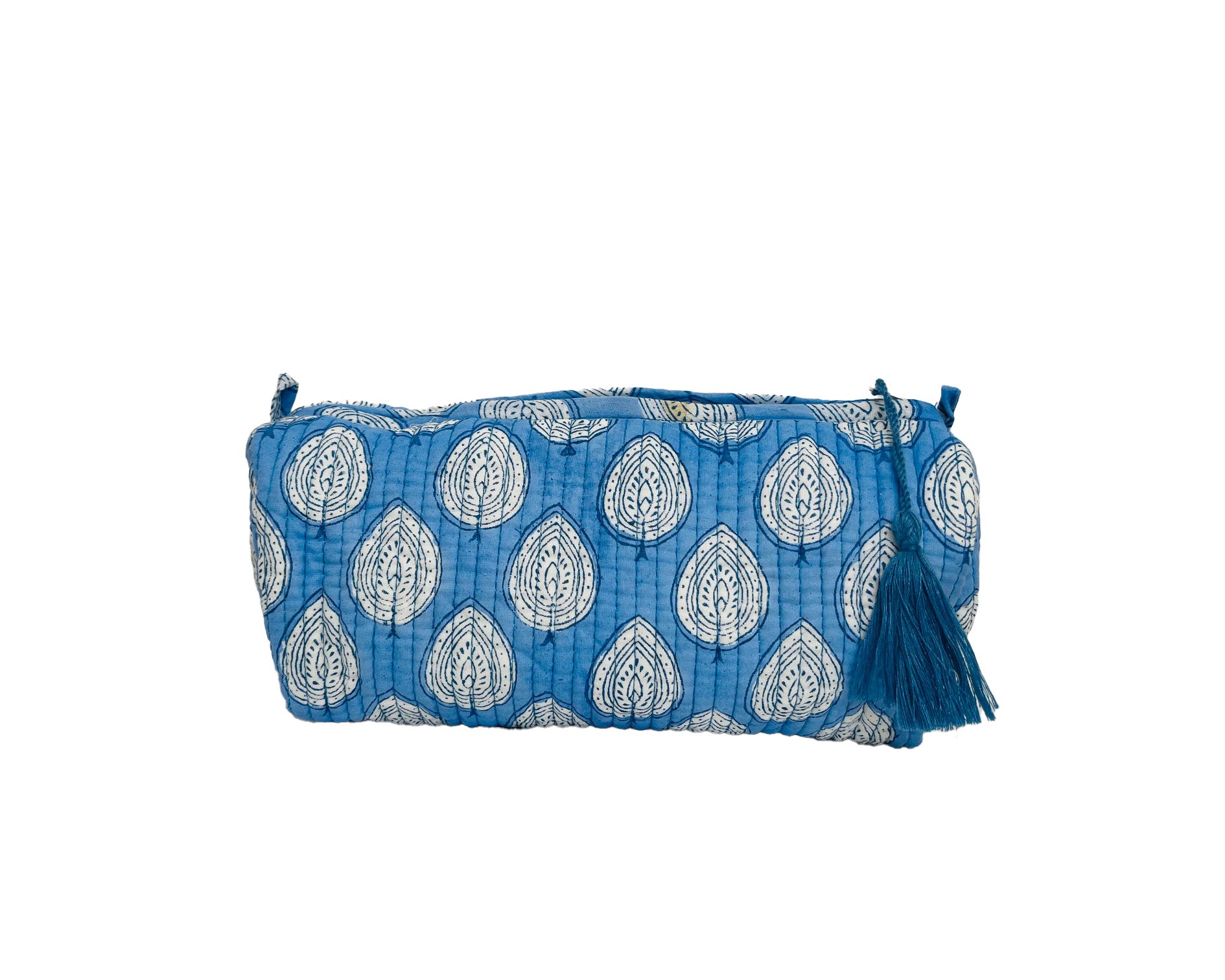 COTTON WASH BAG - BLUE LEAF