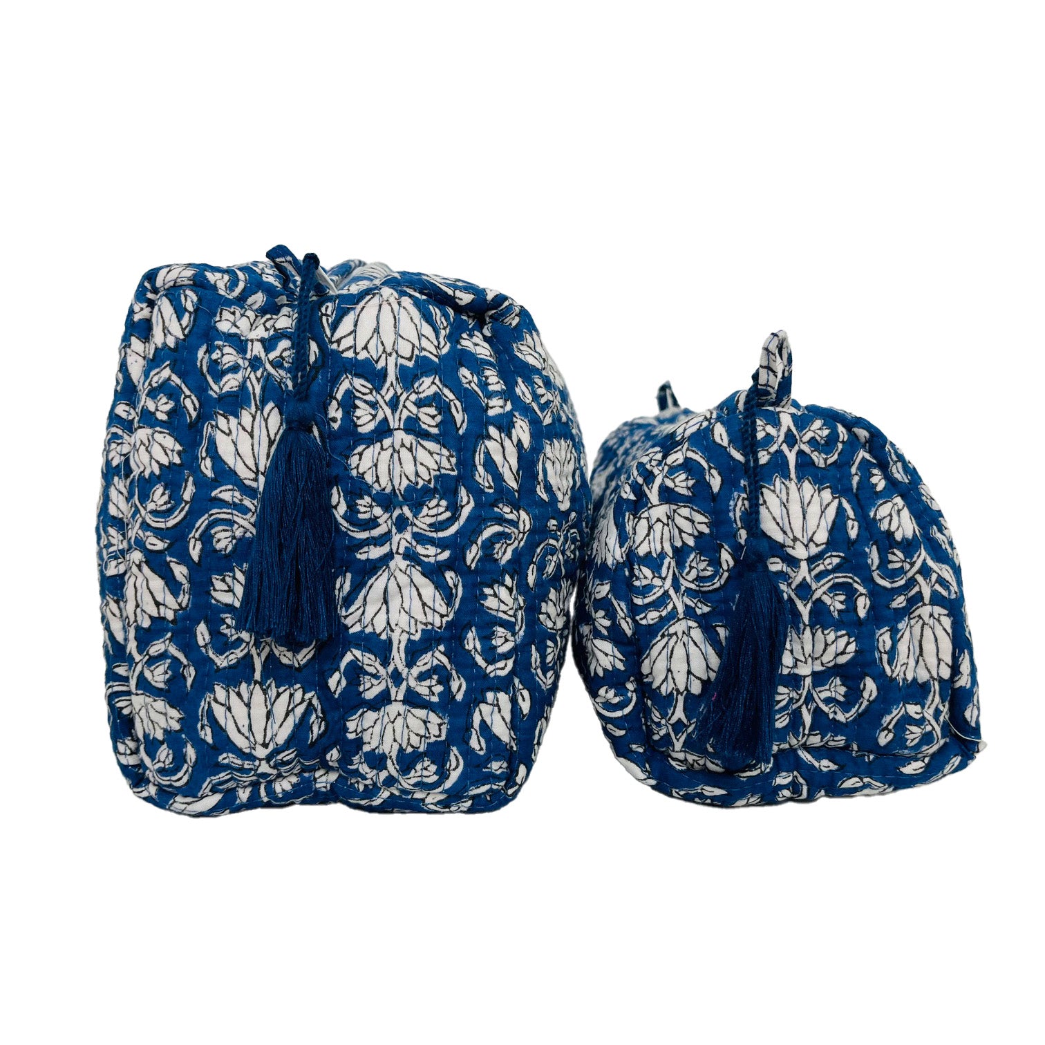 COTTON WASH BAG - BLUE LOTUS