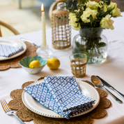 THICKER WEAVE NAPKINS - COBALT BLUE MOTIF