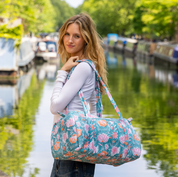 WEEKEND BAG - BLUE AND PINK LILY
