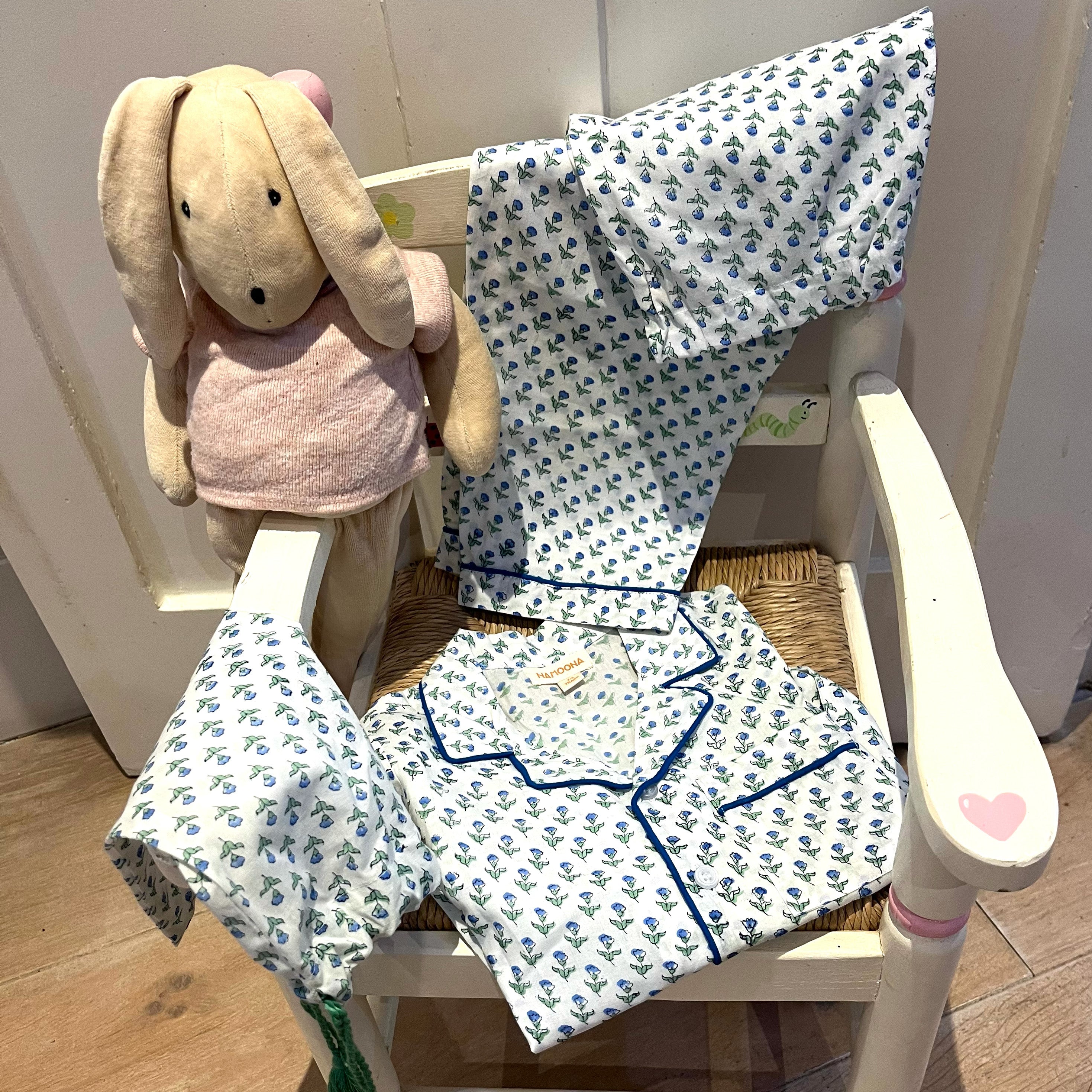 CHILDREN'S PYJAMAS - BLUE ROSEBUD