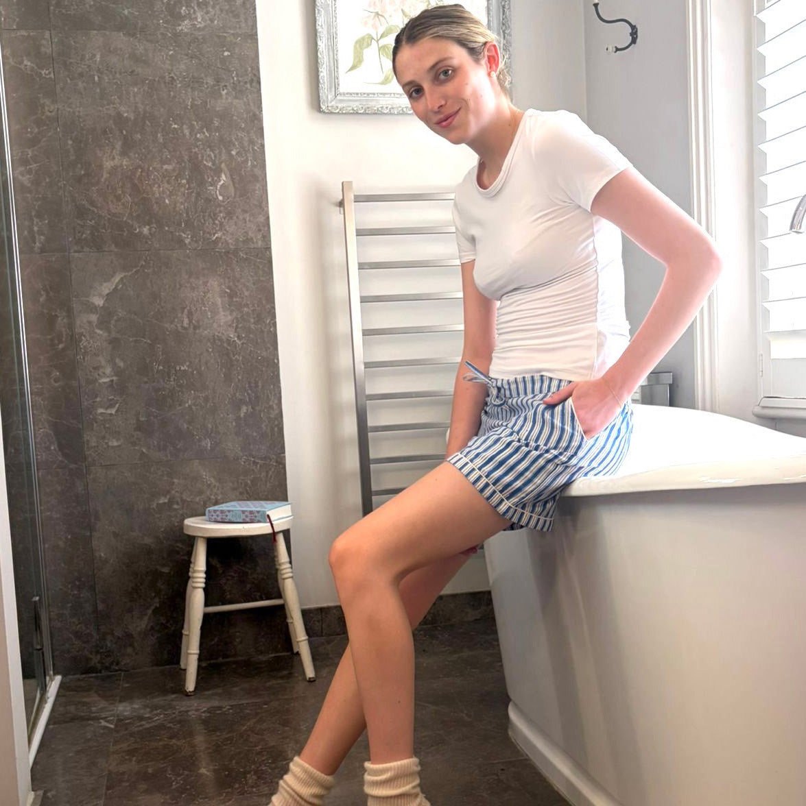 PYJAMA SHORTS - BLUE STRIPE