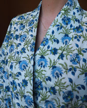 SIGNATURE COTTON ROBE - BLUE WILDFLOWERS