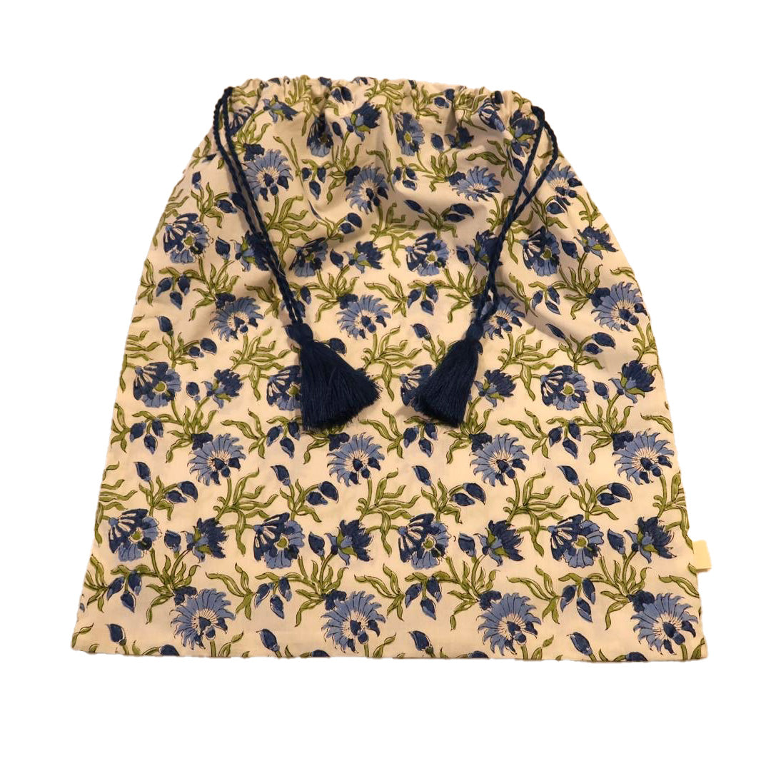 SIGNATURE COTTON ROBE - BLUE WILDFLOWERS