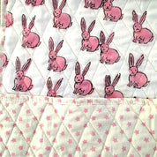 ORGANIC COTTON BABY QUILT - PINK BUNNY