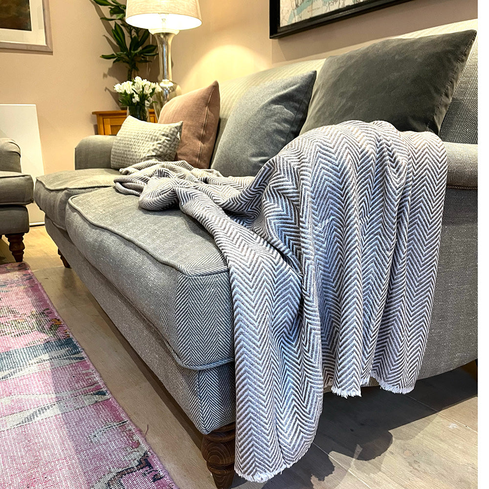 WOOL BLEND BLANKET - CAPPUCCINO