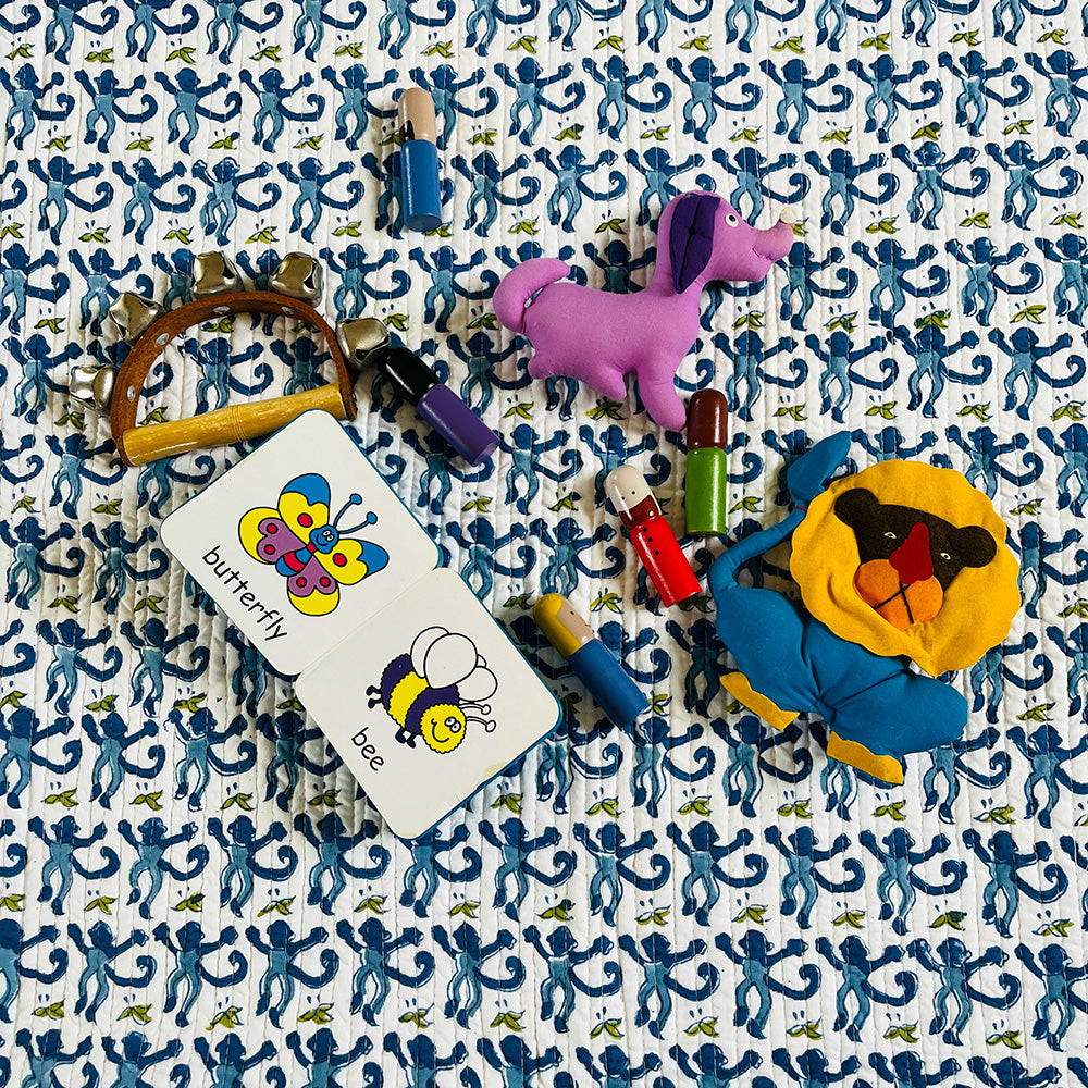 ORGANIC COTTON BABY QUILT - CHEEKY MONKEY