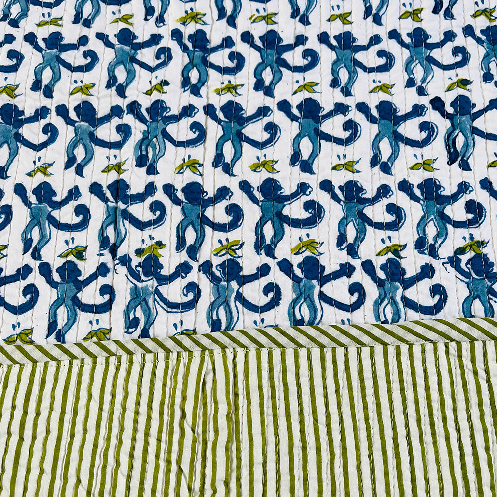 ORGANIC COTTON BABY QUILT - CHEEKY MONKEY