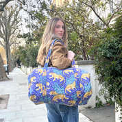 WEEKEND BAG - COBALT BLUE LEOPARD