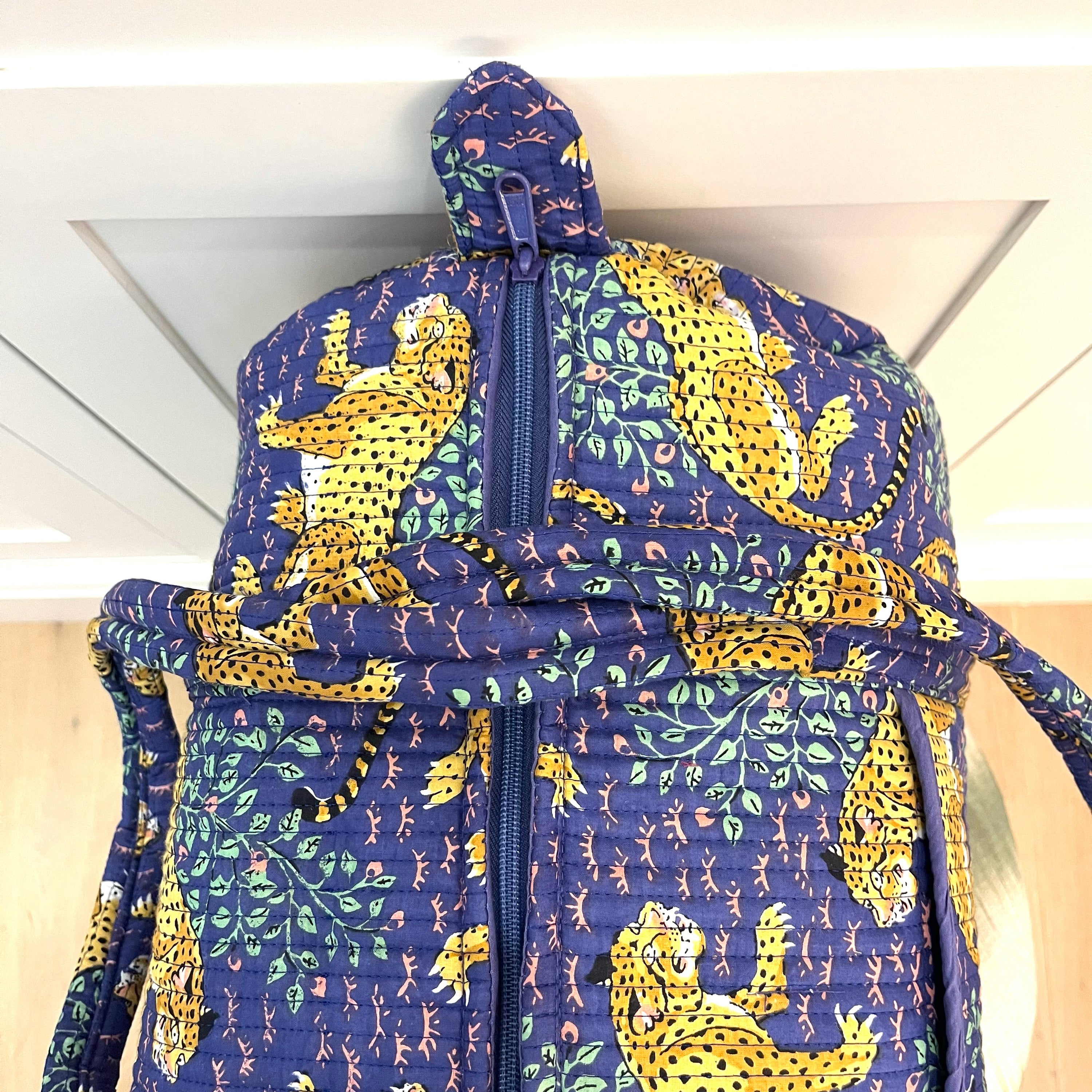 WEEKEND BAG - COBALT BLUE LEOPARD