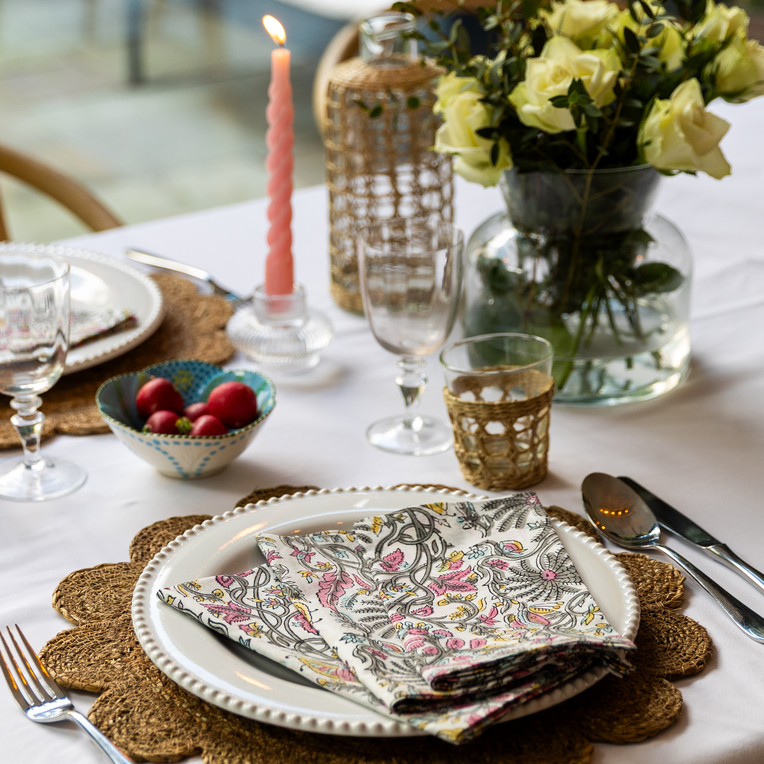 LIGHTWEIGHT NAPKINS - CREAM BUTTERFLY