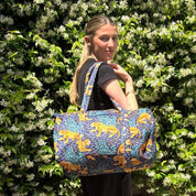 WEEKEND BAG - DARK BLUE LEOPARD