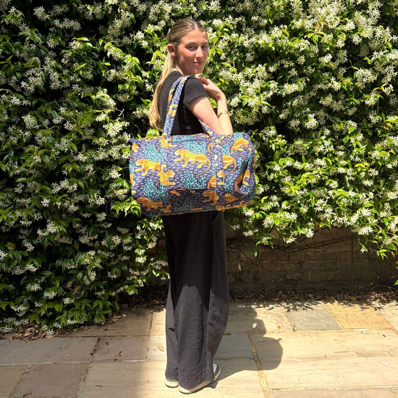 WEEKEND BAG - DARK BLUE LEOPARD