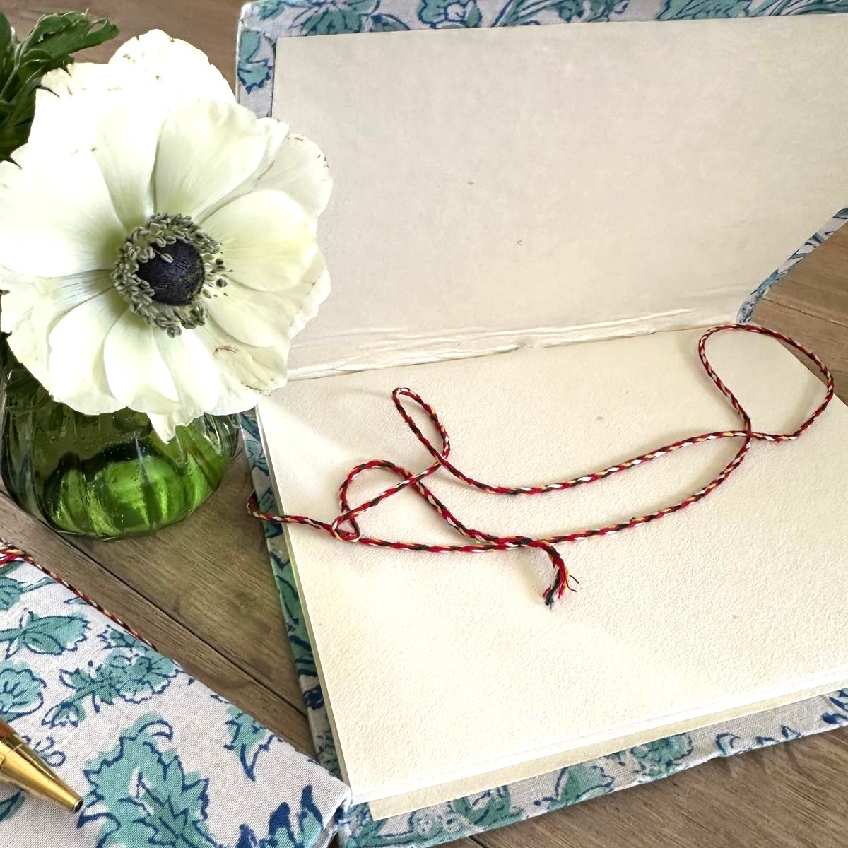 HAND MADE NOTEBOOK - BLUE FLORAL