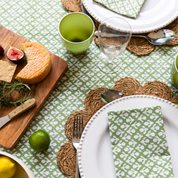 THICKER WEAVE NAPKINS - SAGE GREEN MOTIF
