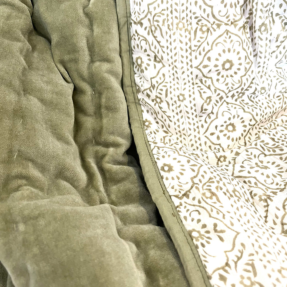 PURE VELVET QUILT - SAGE GREEN