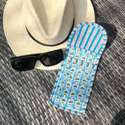 COTTON GLASSES CASE - GREEN DAISY