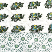 ORGANIC COTTON BABY QUILT - GREEN ELEPHANT