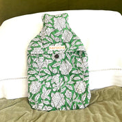 HOT WATER BOTTLE -  GREEN FLORAL
