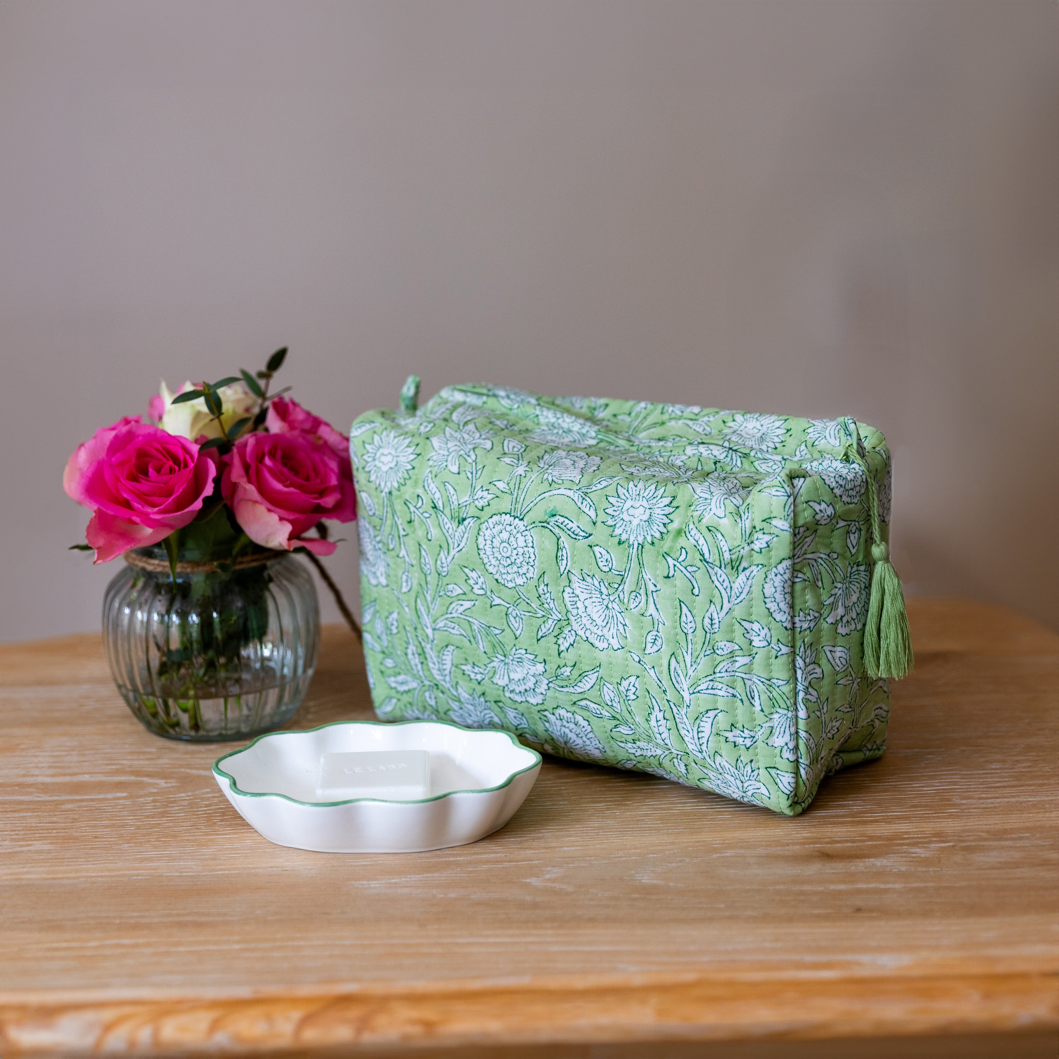 LARGE BATH BAG - SAGE GREEN