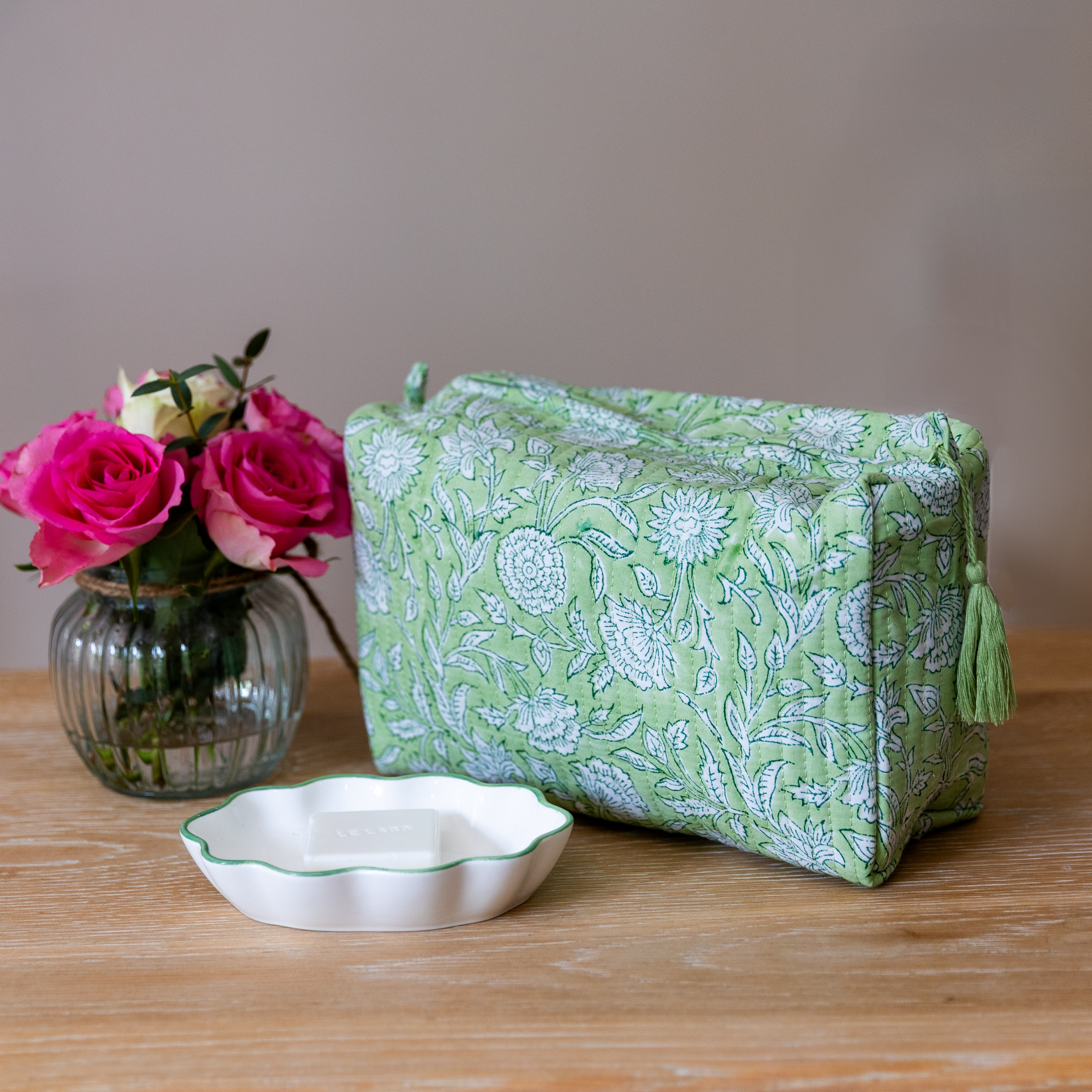 LARGE BATH BAG - SAGE GREEN