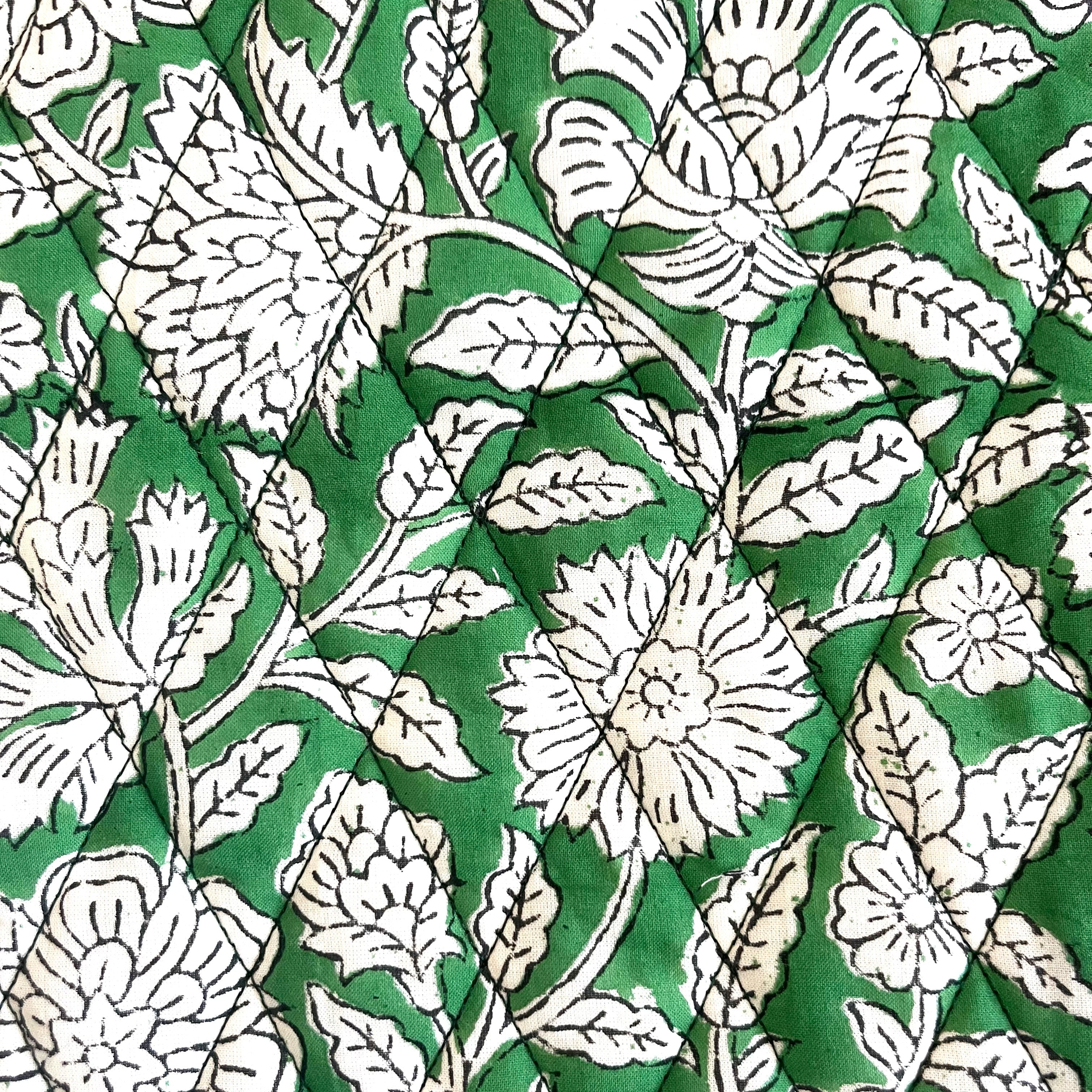 HOT WATER BOTTLE -  GREEN FLORAL