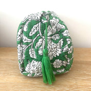 WASH BAG + MAKE UP POUCH SET - GREEN FLORAL