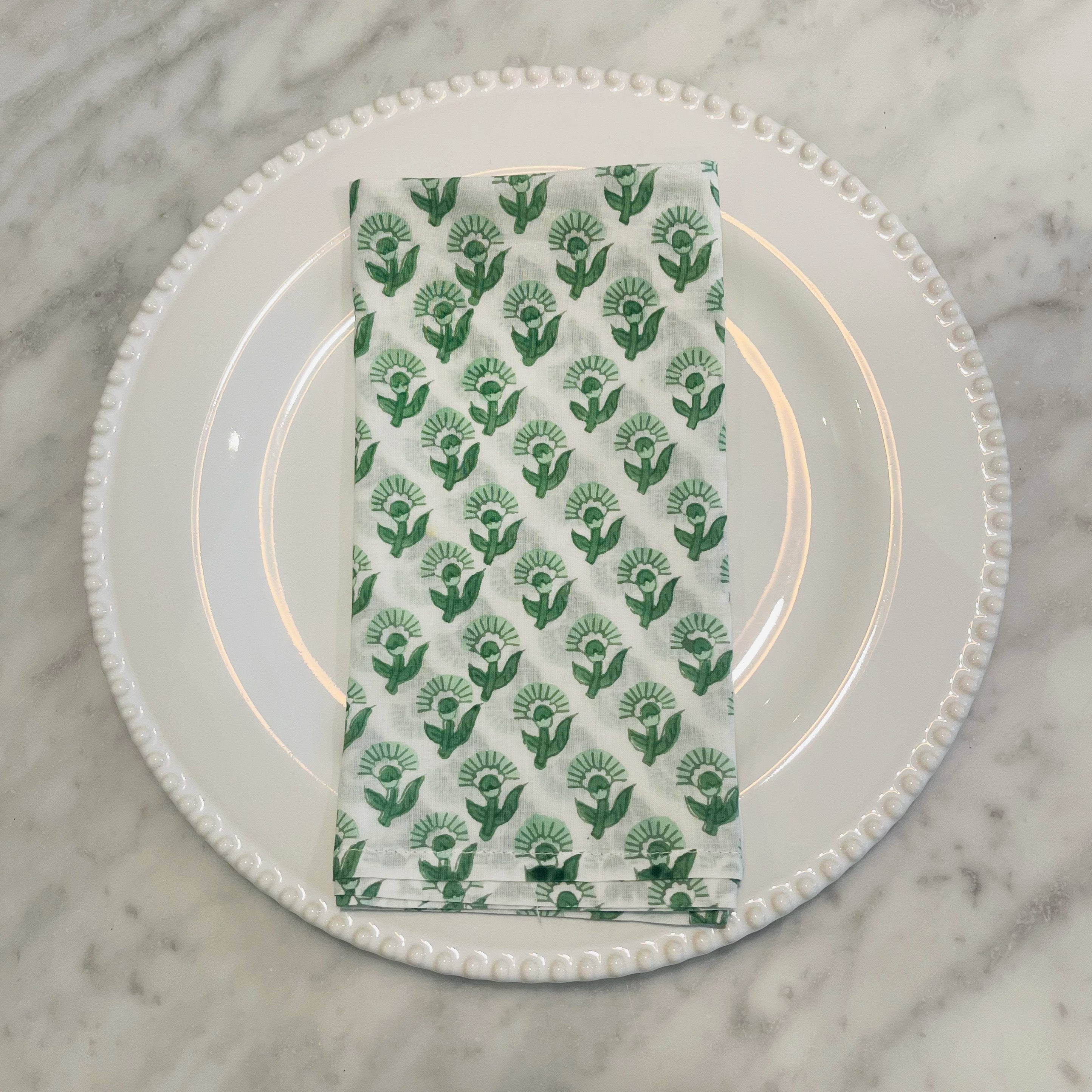 LIGHTWEIGHT NAPKINS - GREEN FLOWER