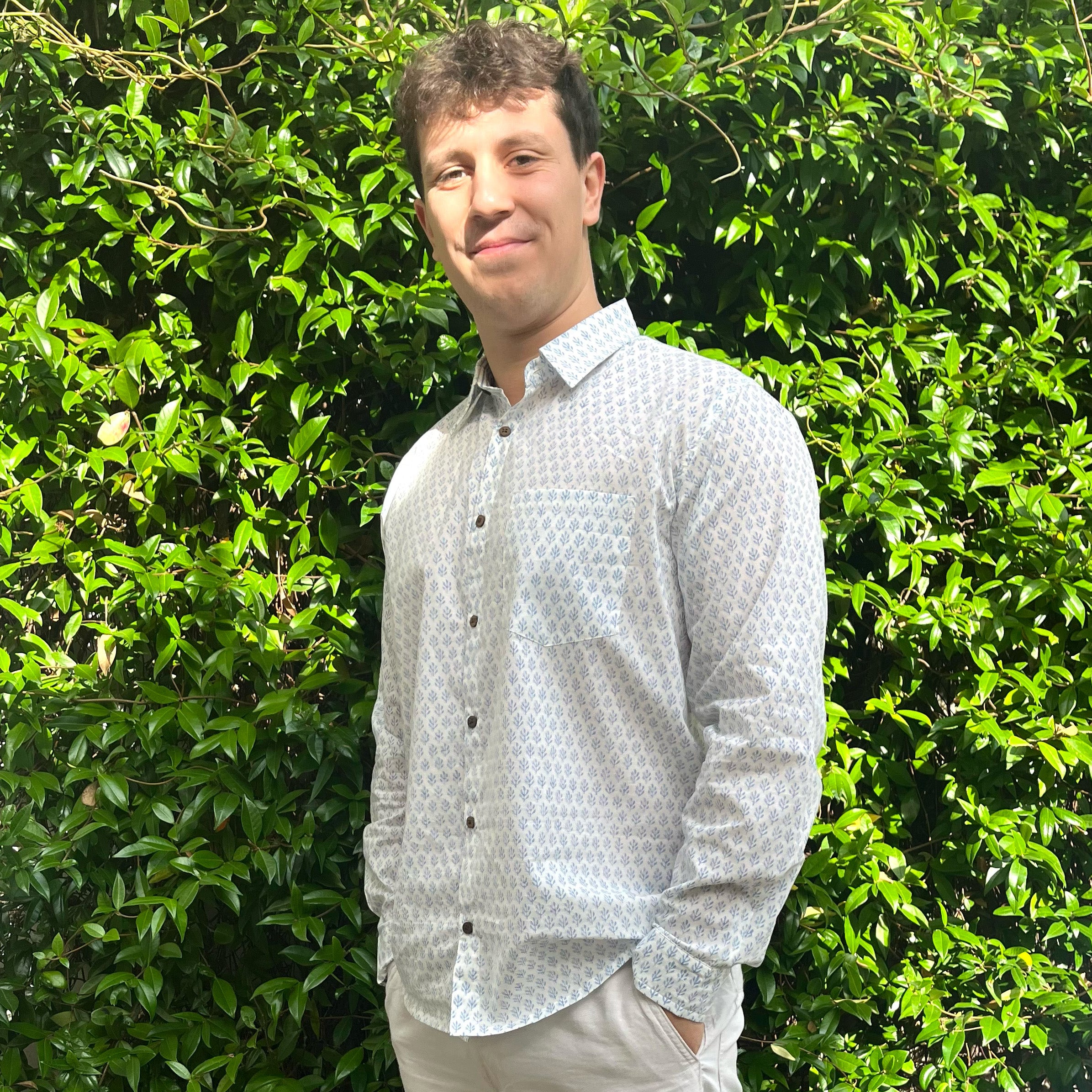 COTTON SHIRT  -  SAGE GREEN
