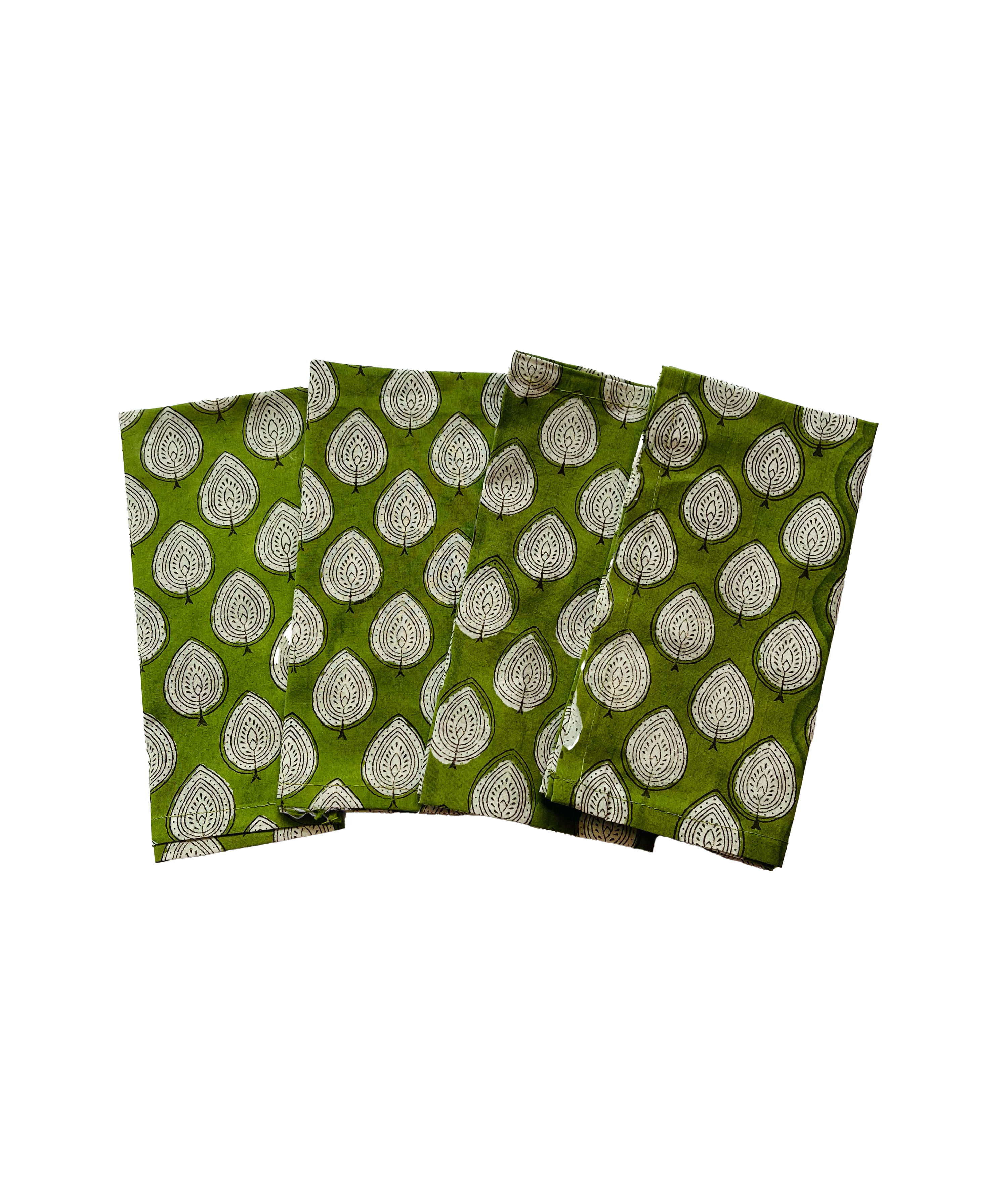 COTTON NAPKINS - GREEN LEAF