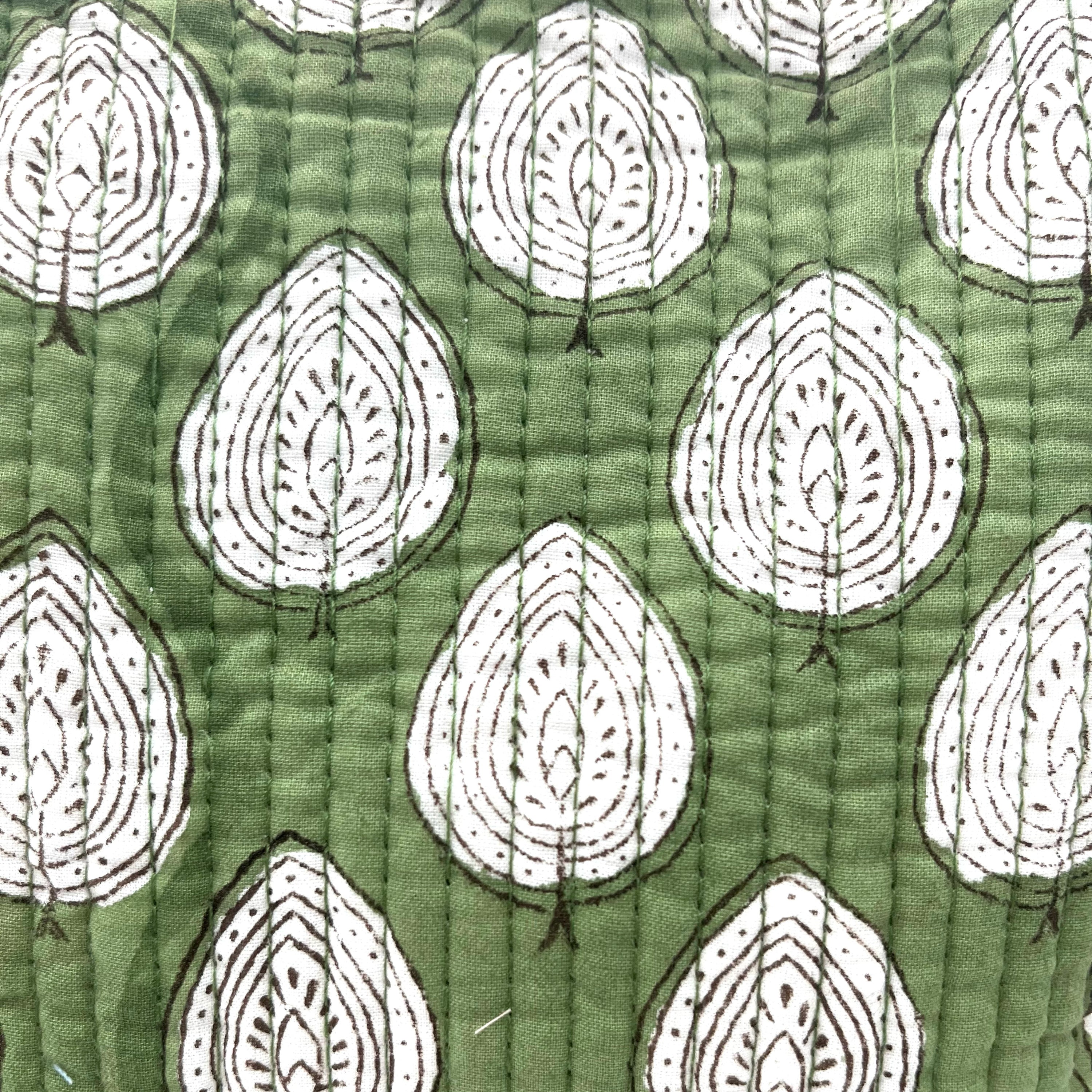 COTTON WASH BAG - GREEN LEAF