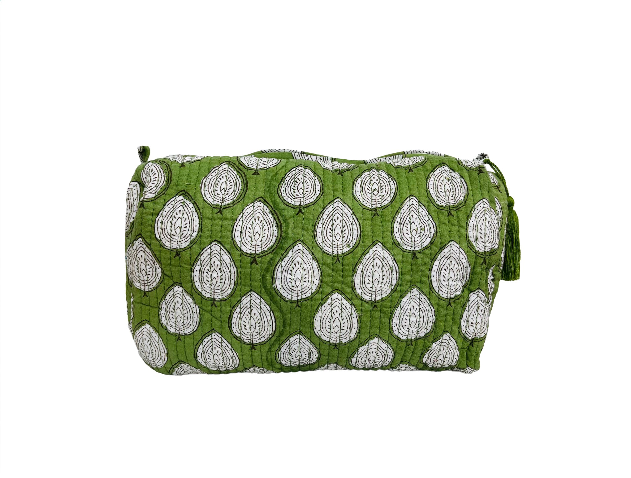 COTTON WASH BAG - GREEN LEAF