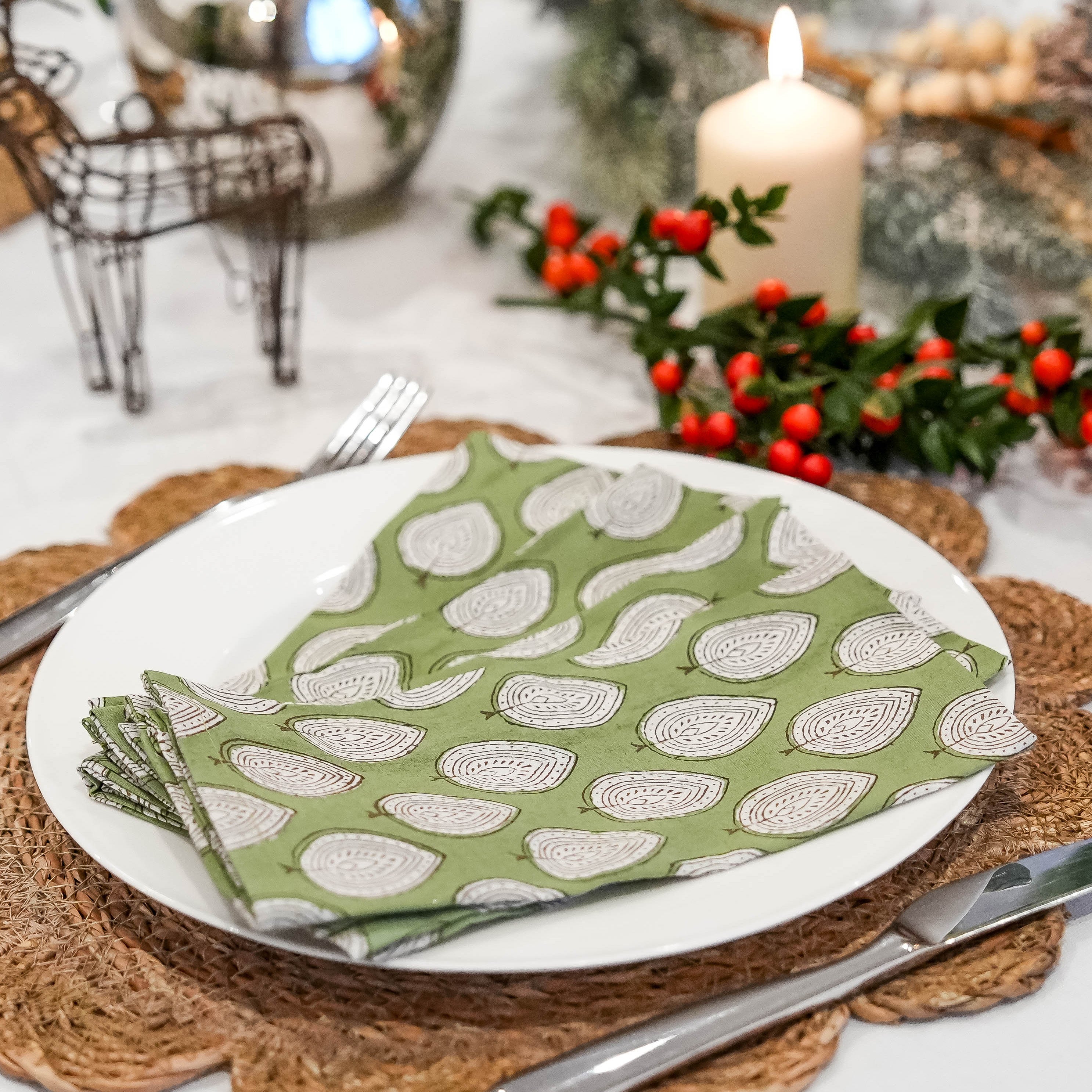 LIGHTWEIGHT NAPKINS - GREEN LEAF