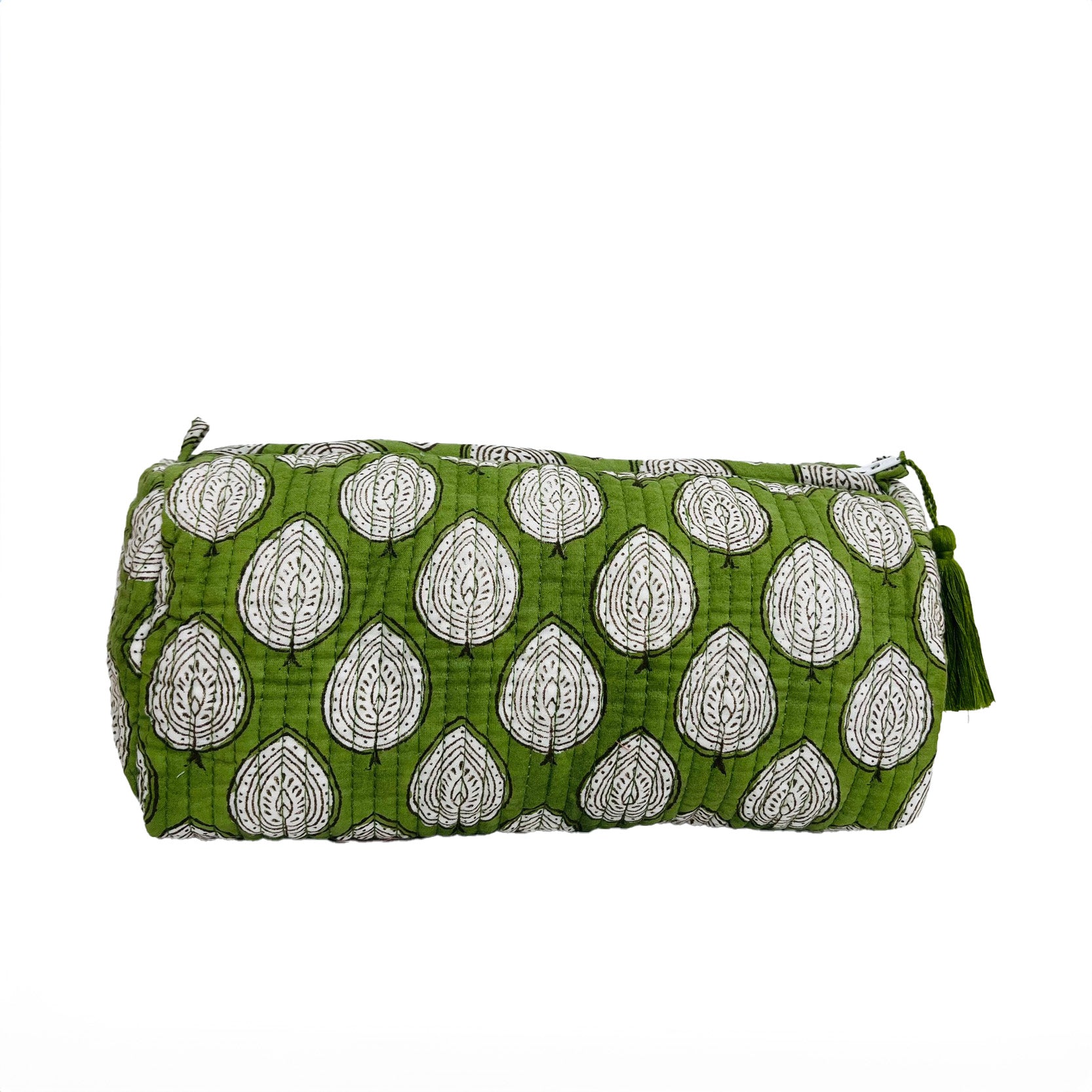 COTTON WASH BAG - GREEN LEAF