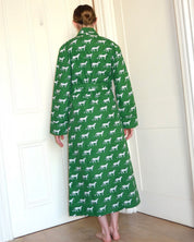 SIGNATURE COTTON ROBE - GREEN LEOPARD
