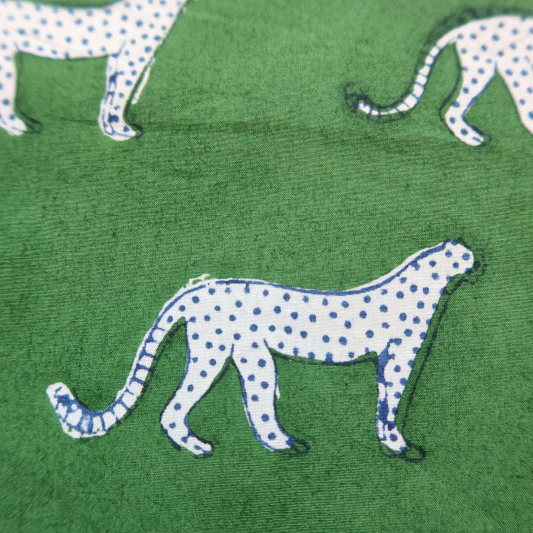 SIGNATURE COTTON ROBE - GREEN LEOPARD